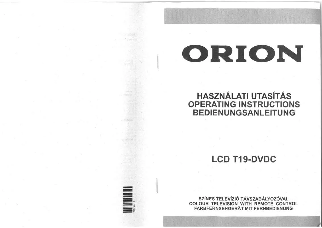 Mode d'emploi ORION LCD T19-DVDC