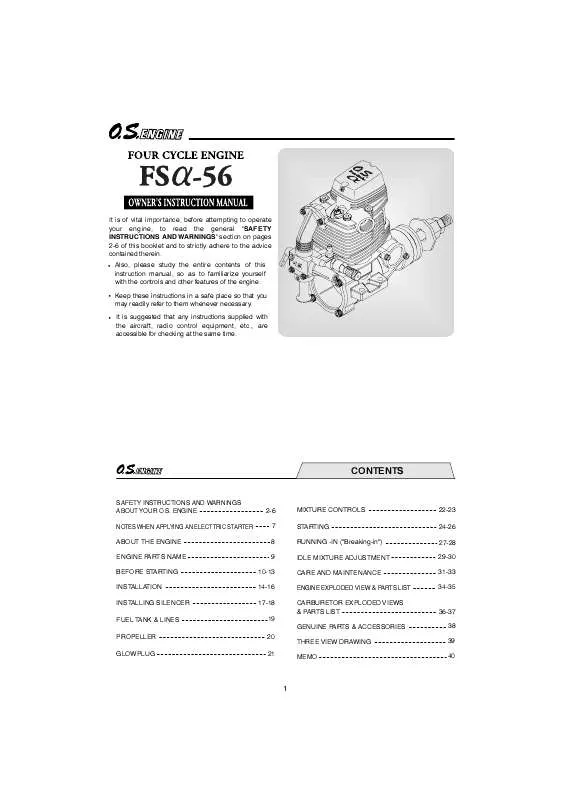 Mode d'emploi OS ENGINE FS-56A