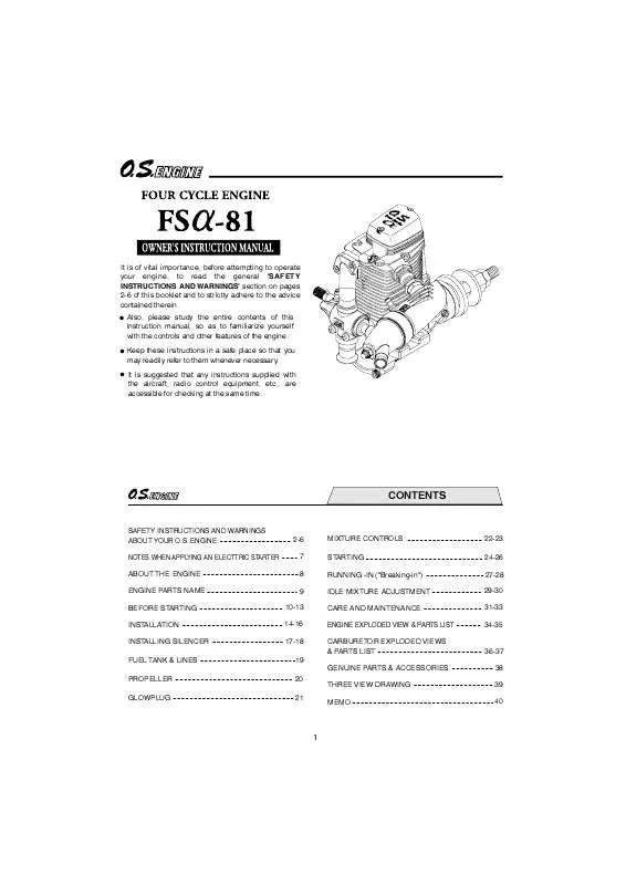 Mode d'emploi OS ENGINE FSA-81