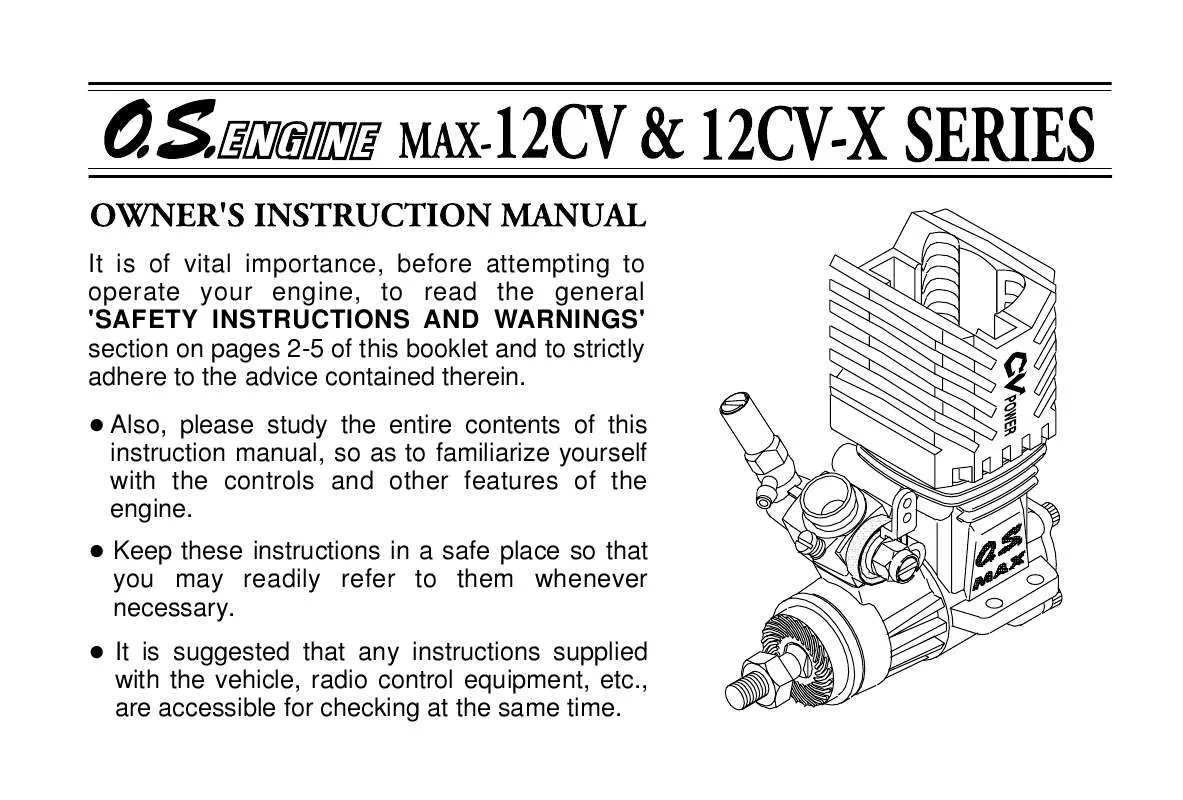 Mode d'emploi OS ENGINES MAX-12CV-X
