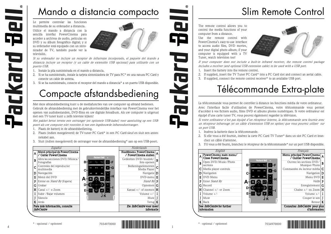 Mode d'emploi PACKARD BELL EASYNOTE R9020