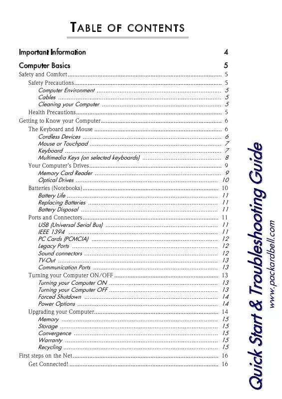 Mode d'emploi PACKARD BELL EASYNOTE SW51-201