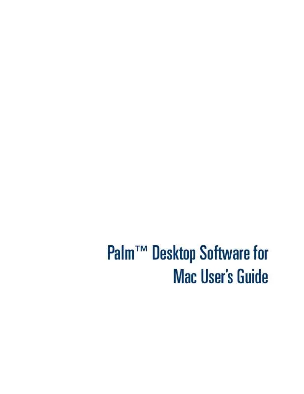 Mode d'emploi PALM DESKTOP SOFTWARE FOR MAC