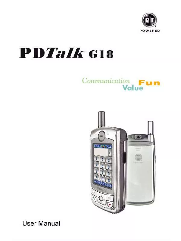 Mode d'emploi PALM PDTALK G18