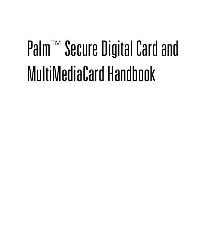 Mode d'emploi PALM SECURE DIGITAL CARD & MULTIMEDIACARD