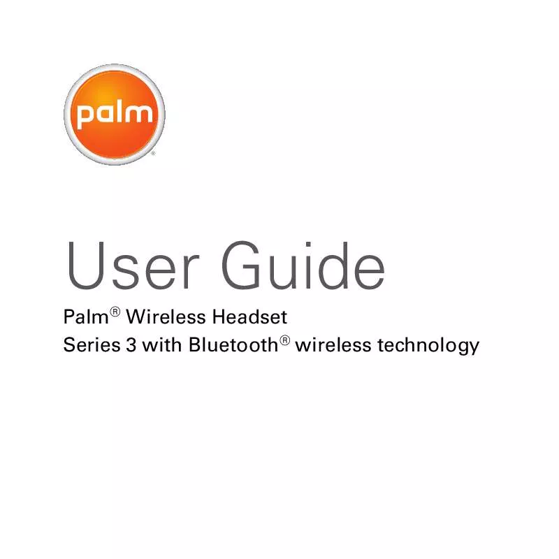 Mode d'emploi PALM WIRELESS HEADSET S3