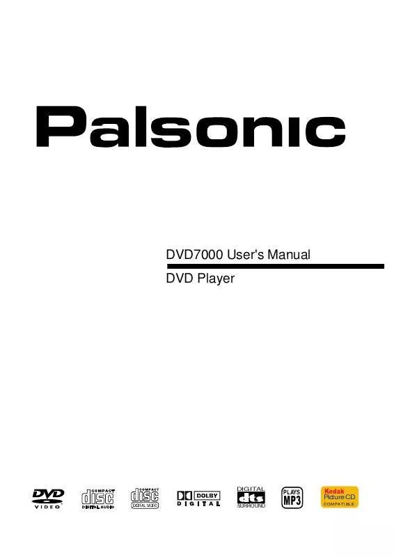 Mode d'emploi PALSONIC DVD7000