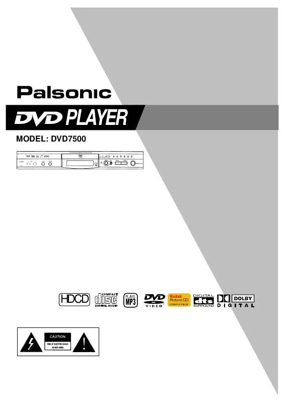 Mode d'emploi PALSONIC DVD7500