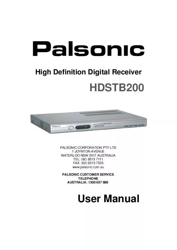 Mode d'emploi PALSONIC HDSTB200