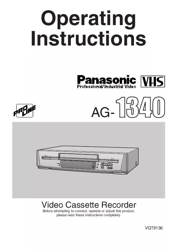 Mode d'emploi PANASONIC AG-1340