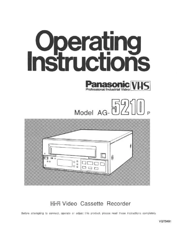 Mode d'emploi PANASONIC AG-5210