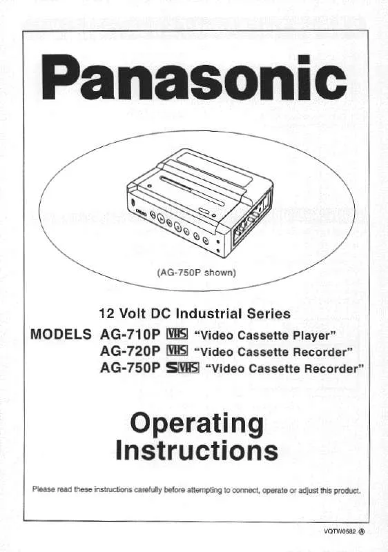 Mode d'emploi PANASONIC AG-710