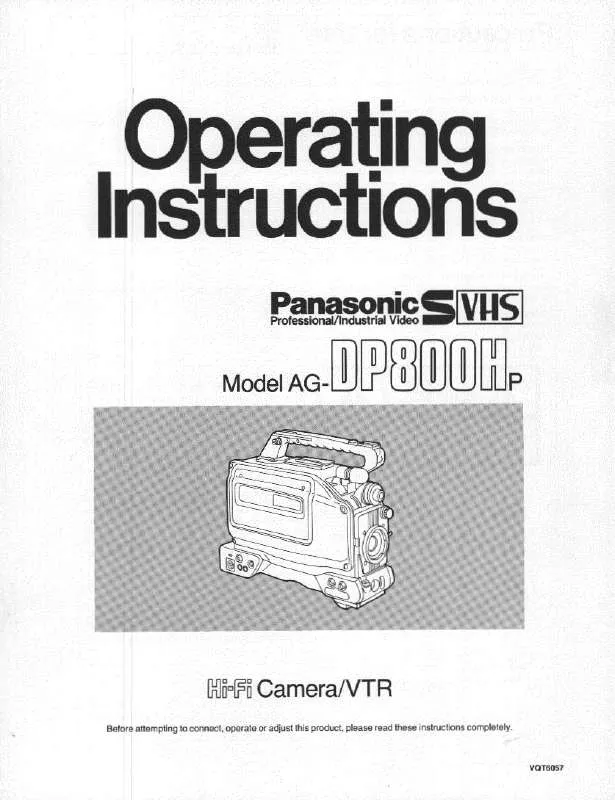 Mode d'emploi PANASONIC AG-DP800