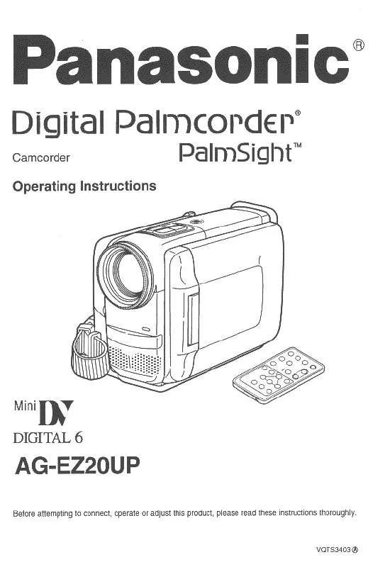 Mode d'emploi PANASONIC AG-EZ20