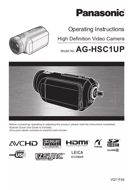 Mode d'emploi PANASONIC AG-HSC1