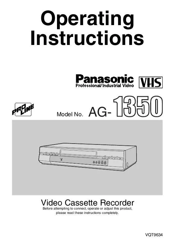 Mode d'emploi PANASONIC AG-1350