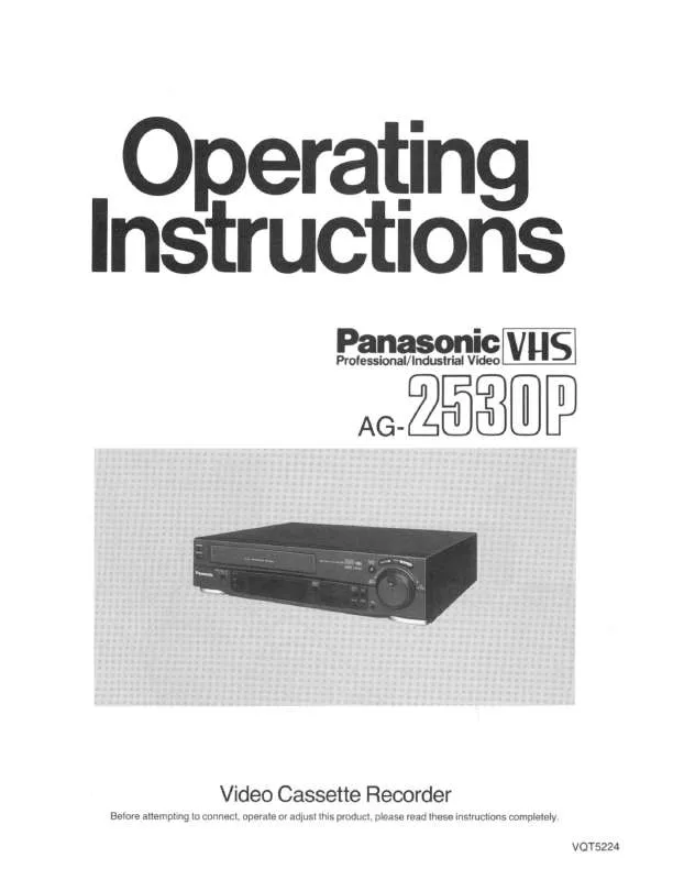 Mode d'emploi PANASONIC AG-2530P