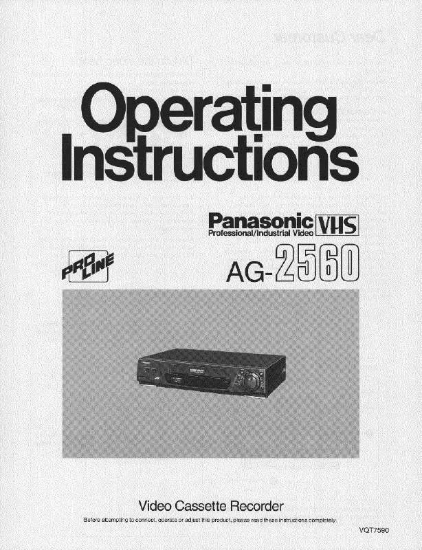 Mode d'emploi PANASONIC AG-2560