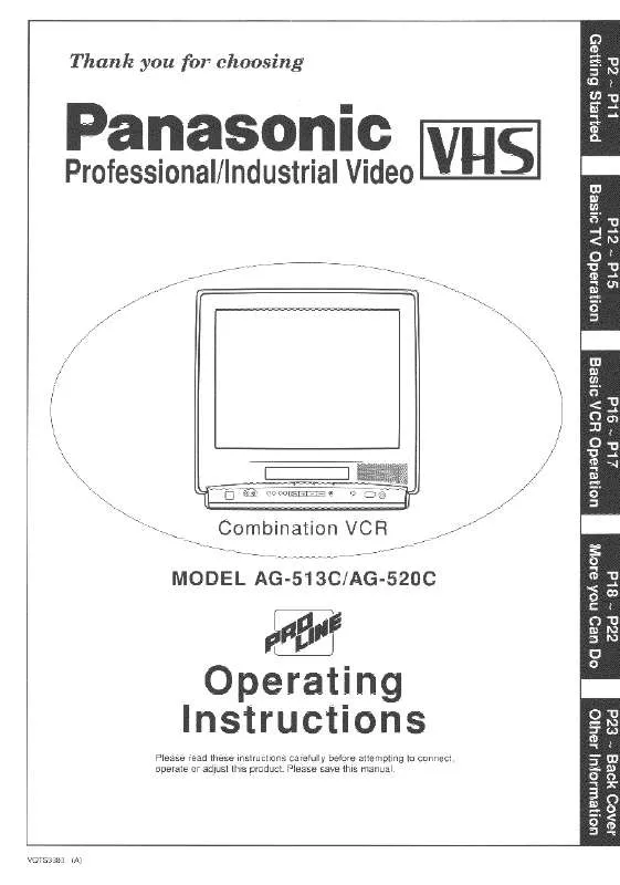 Mode d'emploi PANASONIC AG-513C