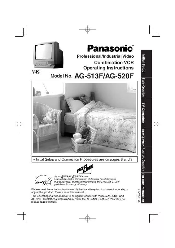 Mode d'emploi PANASONIC AG-513F