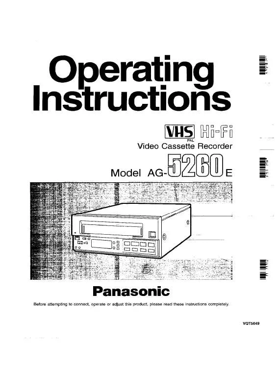 Mode d'emploi PANASONIC AG-5260