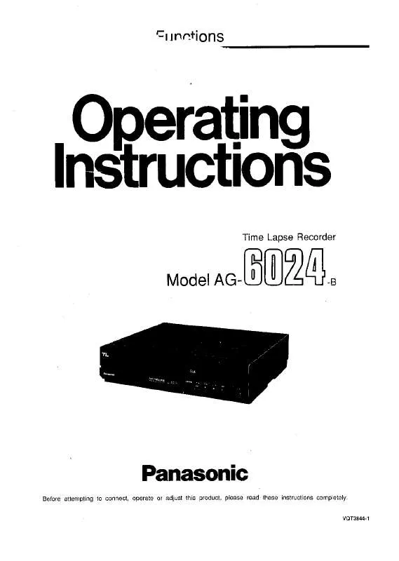 Mode d'emploi PANASONIC AG-6024