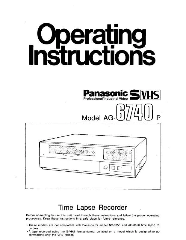 Mode d'emploi PANASONIC AG-6740