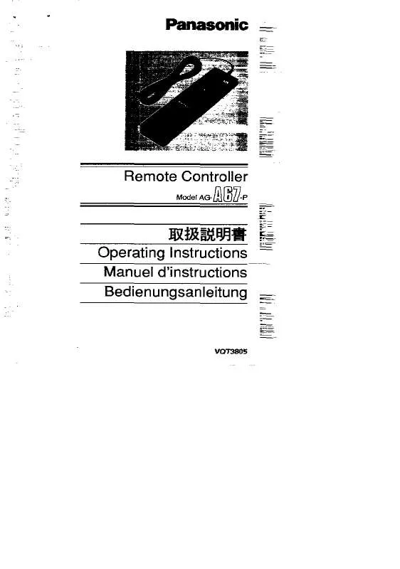 Mode d'emploi PANASONIC AG-A67P