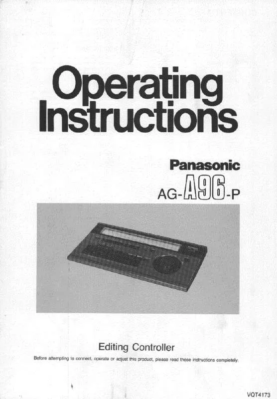 Mode d'emploi PANASONIC AG-A96