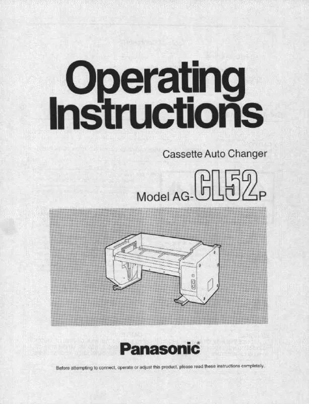 Mode d'emploi PANASONIC AG-CL52