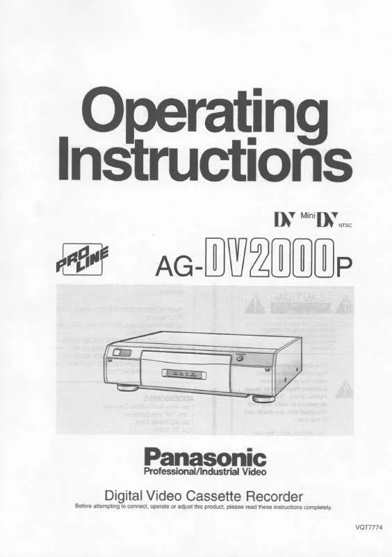 Mode d'emploi PANASONIC AG-DV2000