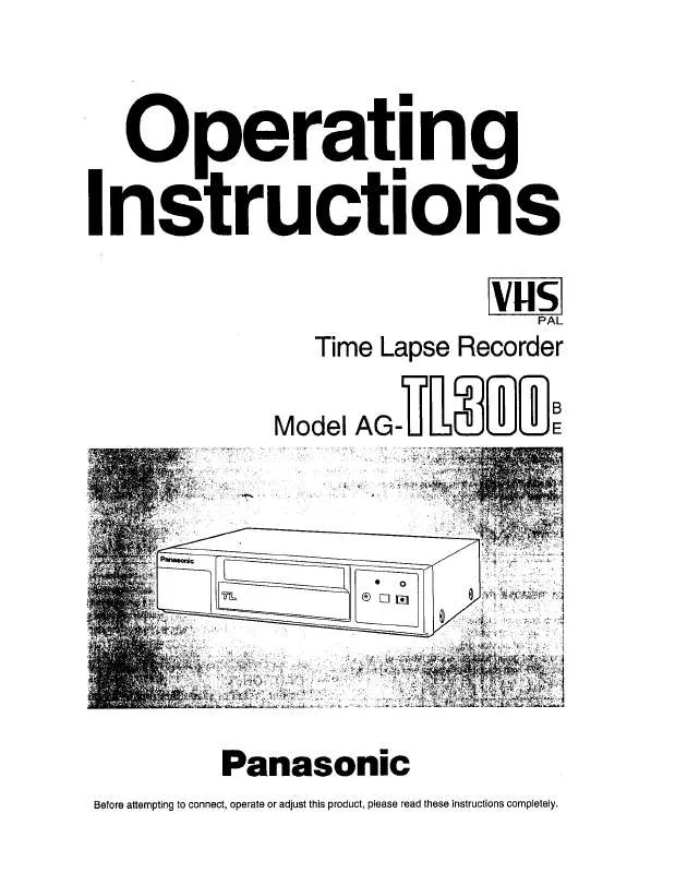 Mode d'emploi PANASONIC AG-TL300B