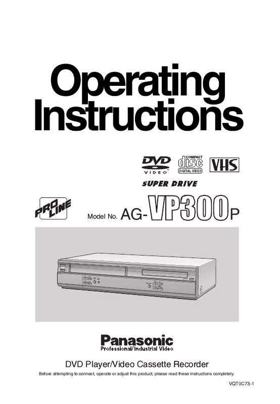 Mode d'emploi PANASONIC AG-VP300