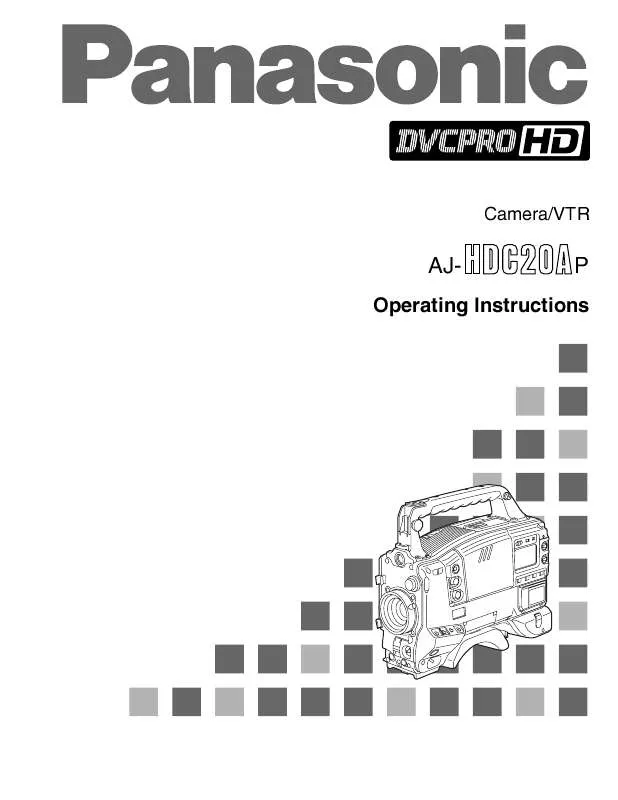 Mode d'emploi PANASONIC AJ-HDC20