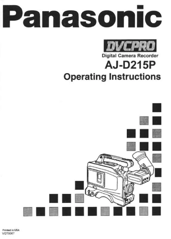 Mode d'emploi PANASONIC AJ-D215