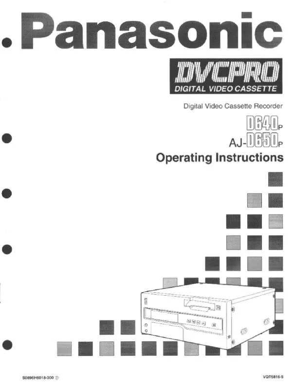 Mode d'emploi PANASONIC AJ-D640