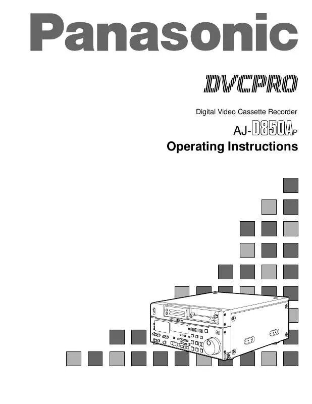 Mode d'emploi PANASONIC AJ-D850A