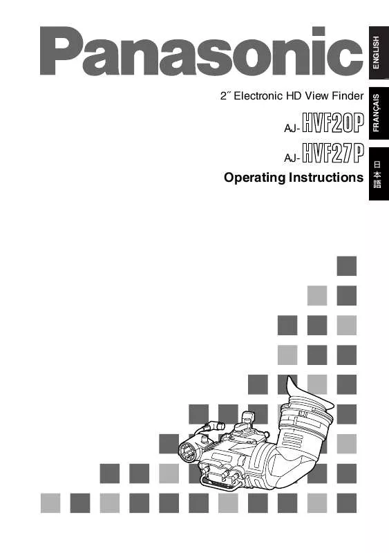 Mode d'emploi PANASONIC AJ-HVF20