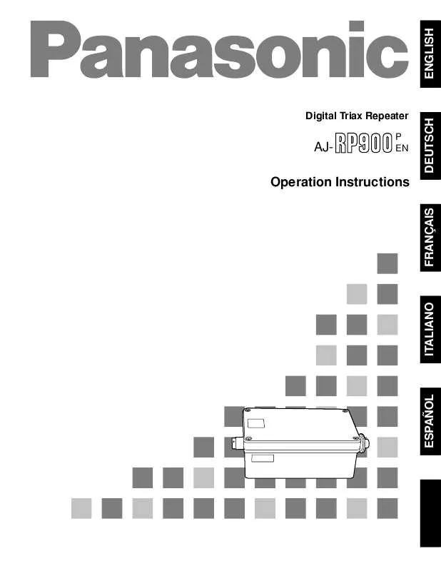 Mode d'emploi PANASONIC AJ-RP900