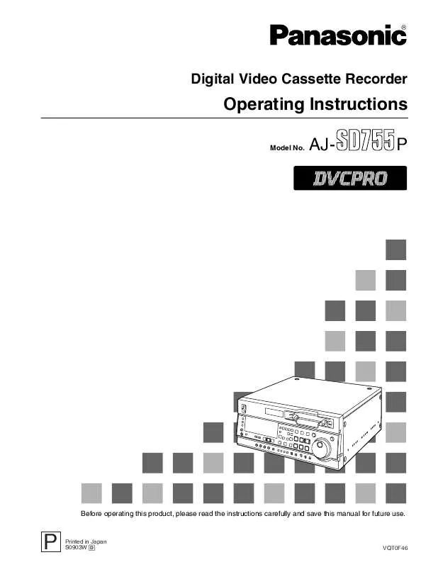 Mode d'emploi PANASONIC AJ-SD755