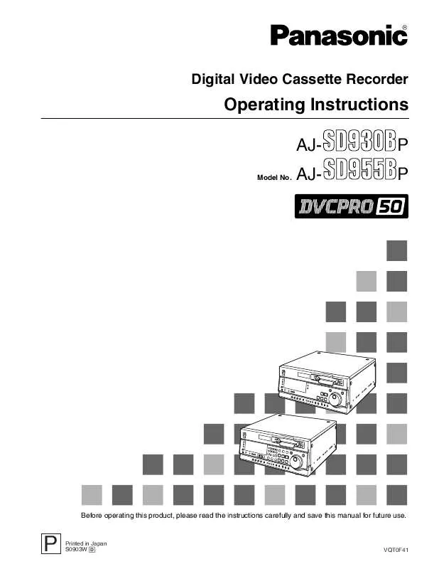 Mode d'emploi PANASONIC AJ-SD930B