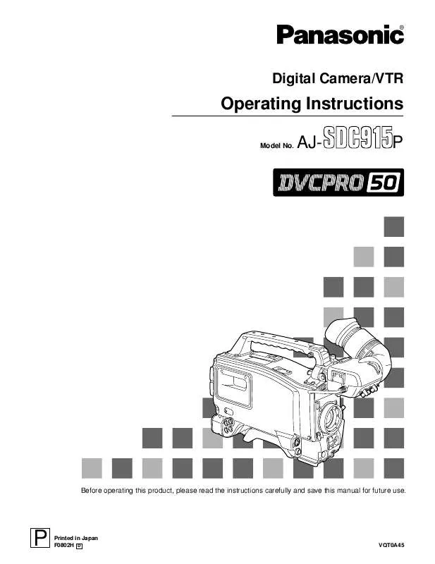 Mode d'emploi PANASONIC AJ-SDC915