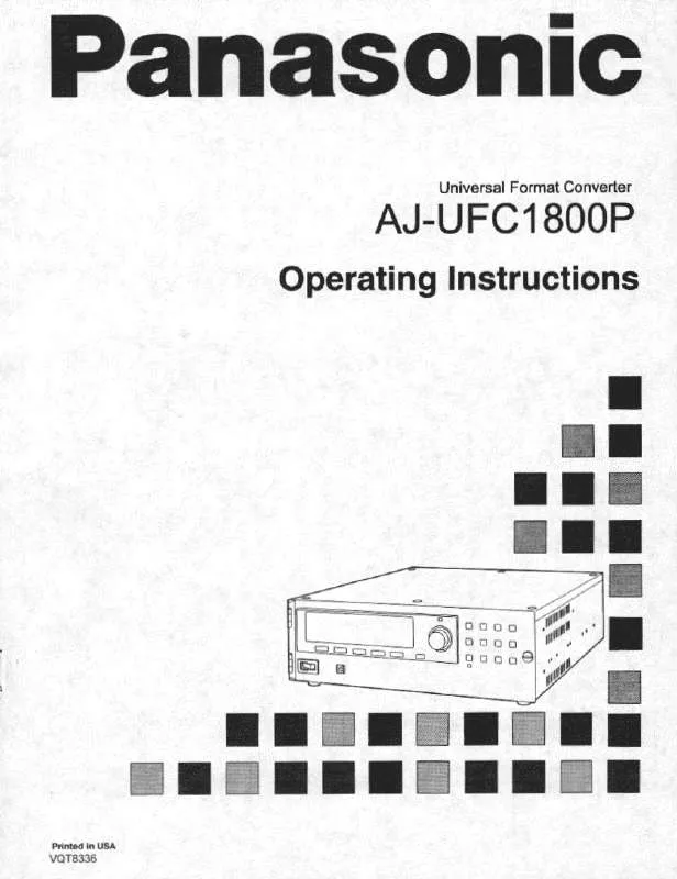 Mode d'emploi PANASONIC AJ-UFC1800P