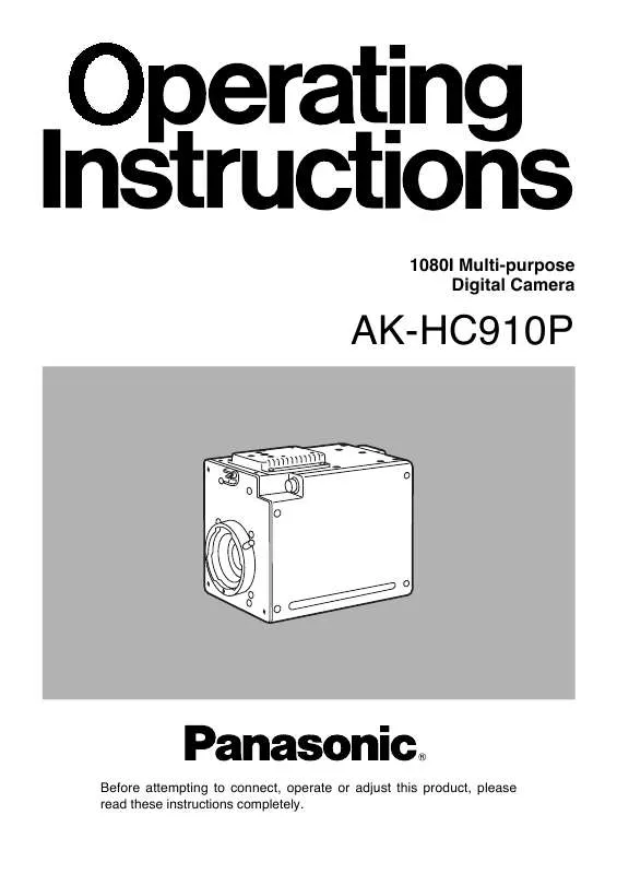 Mode d'emploi PANASONIC AK-HC910