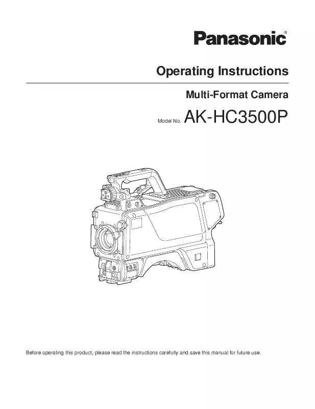 Mode d'emploi PANASONIC AK-HC3500