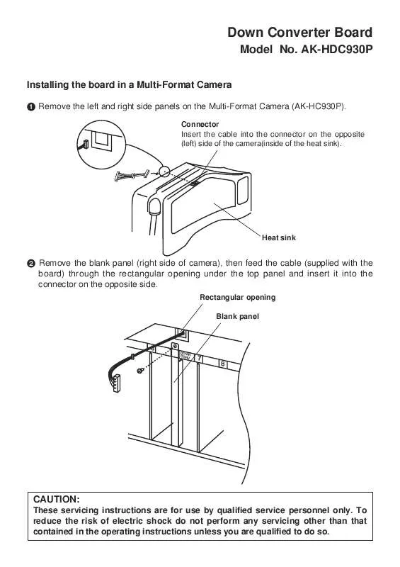 Mode d'emploi PANASONIC AK-HDC930P