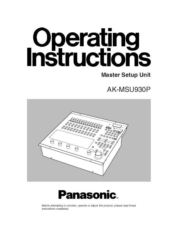 Mode d'emploi PANASONIC AK-MSU930