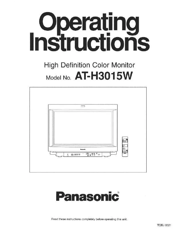 Mode d'emploi PANASONIC ATH3015W