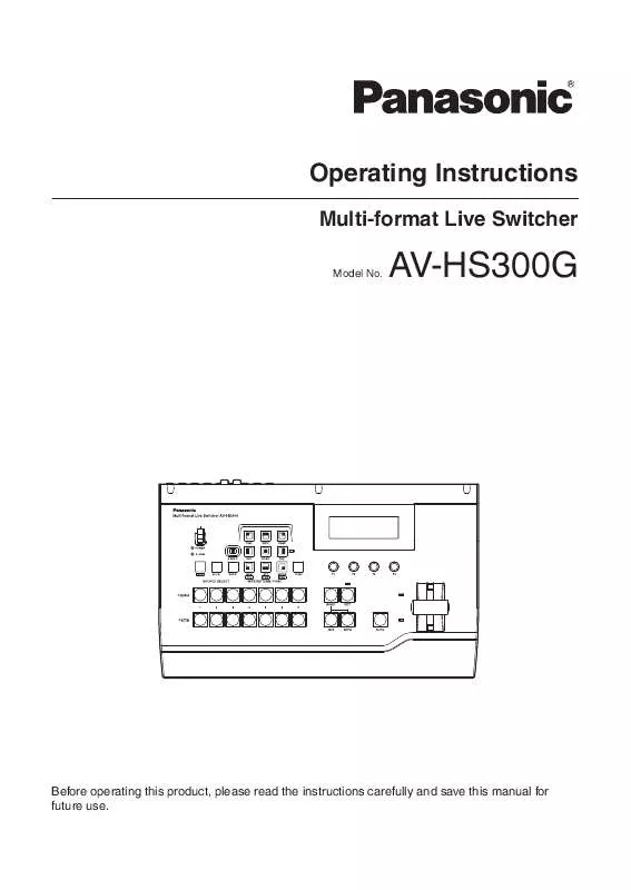 Mode d'emploi PANASONIC AV-HS300