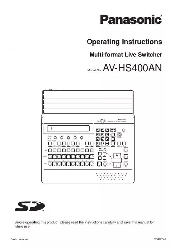 Mode d'emploi PANASONIC AVHS400AN